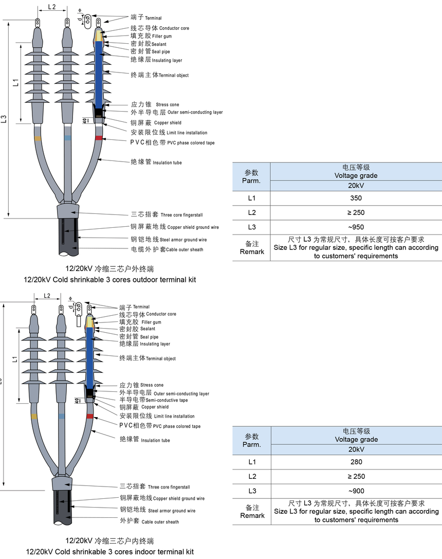 12KV全冷縮電纜終端